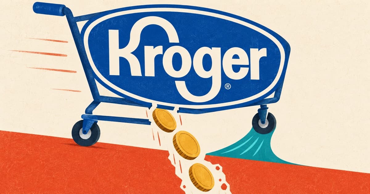 Editorial illustration for Kroger Q2 2026: Weaker Demand and Cash Offset Digital Gains