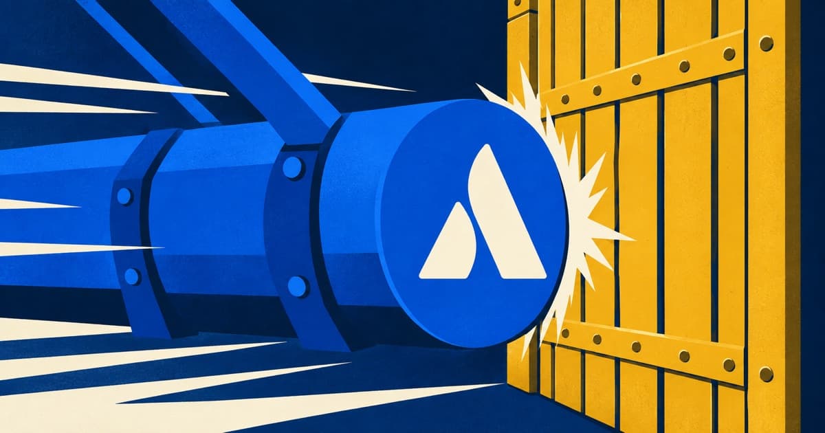 Editorial illustration for Atlassian (TEAM) Rovo AI Adoption: Assisted Actions Up 50%